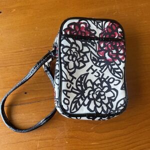 Y2K COACH VTG Poppy Graffiti Floral Cigarette Phone Case Wristlet Black & White